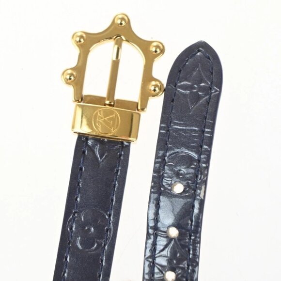 LOUIS VUITTON Triple-Wrap Bracelet Monogram Vernis leather Blue GHW 69TA469 main image 7